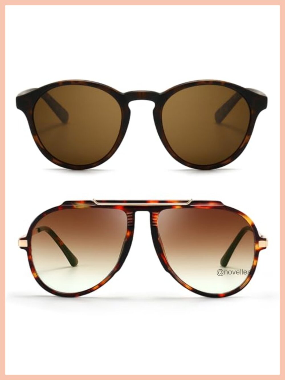 Retro Round + Oversized Aviator Sunglasses 2 Pack Polarized